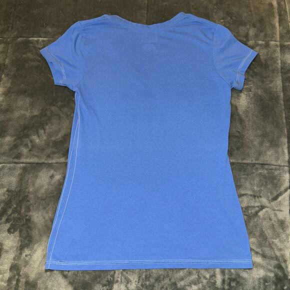 Team Apparel NFL Detroit Lions T-Shirt Womens Medium Blue Cotton V-Neck Pullover - Picture 3 of 6